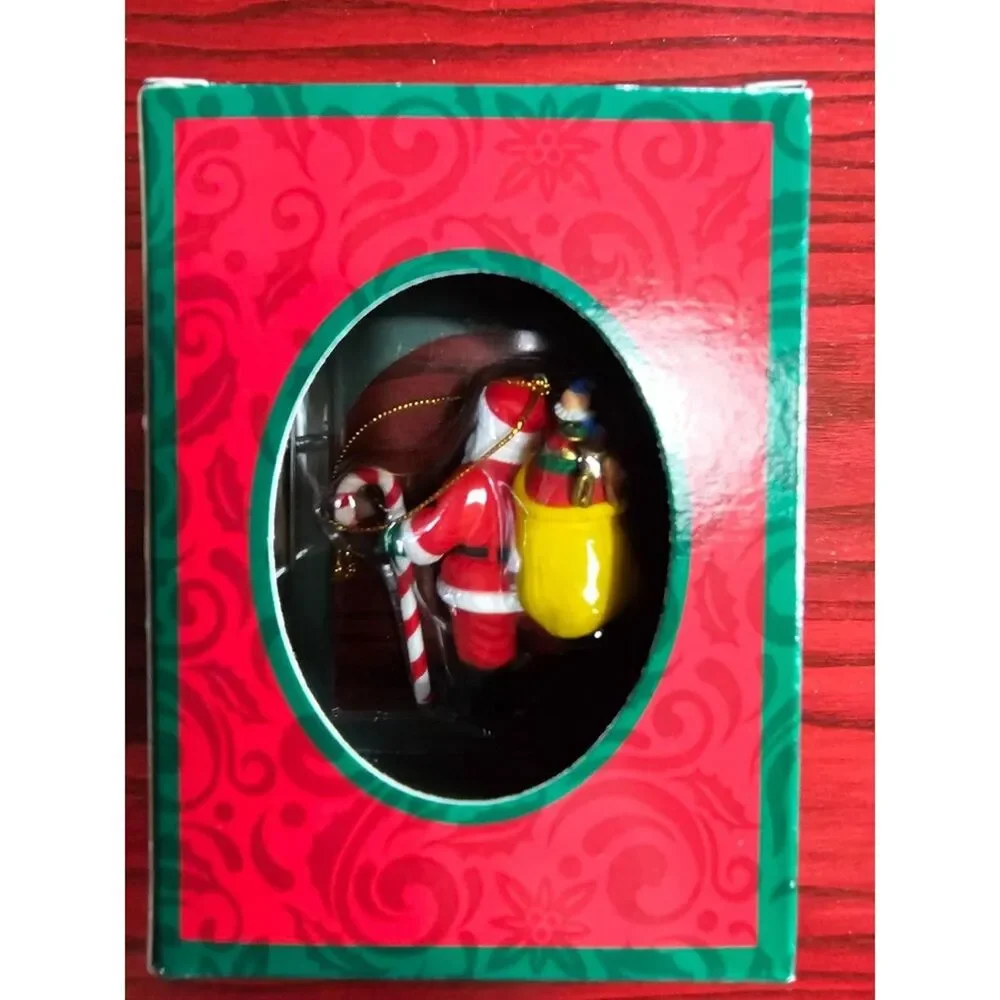 Christmas Collection Santa Ornament Candy Cane Toy Sack Holiday Deco